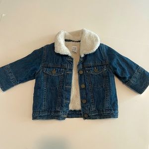 Baby Gap Infant Sherpa-Lined Denim Jacket | 6-12 Months